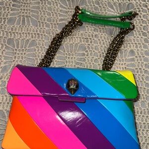 Kurt Geiger London Large Rainbow Kensington Leather Shoulder Bag Multi